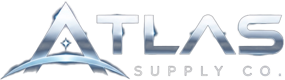 Official ATLAS Supply Co. chrome wordmark identifying the ATLAS Catalog Integrity 1,000-row QA service; not a screenshot of the software.